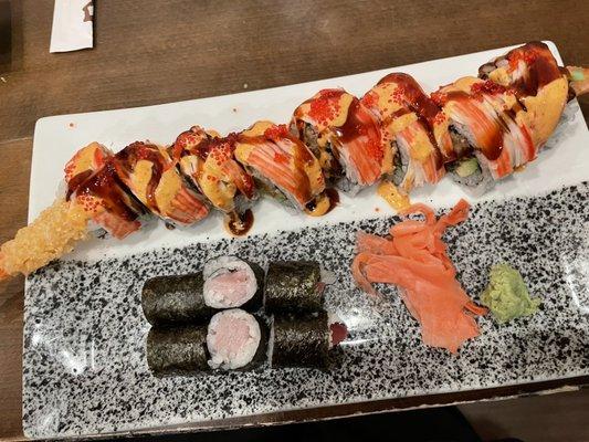 Butterfly Roll and Yellowtail Roll