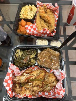 Grilled fish & fried catfish plate