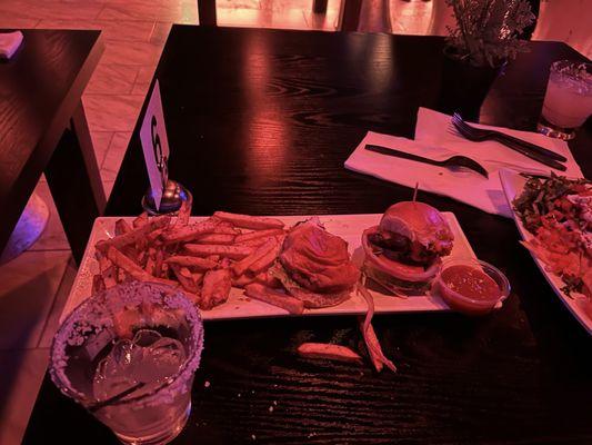 Sliders and fries. Yummy