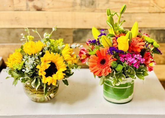 Sun & sunflowers (left) Colors of Spring (right)