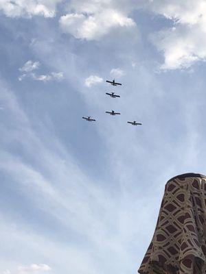 Having dinner on the patio and we were treated to an Air Show!  Pretty neat!