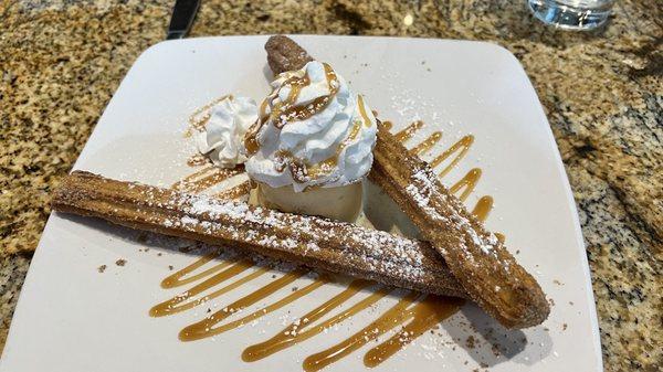 Churros sundae for dessert