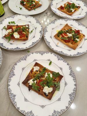 Tomato and feta tarts