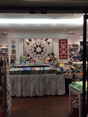 A peek inside the entrance of Moana Quilts