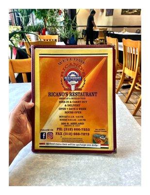 Ricano's Restaurant. American/Mexican Food & Drinks 230 S Ashland Ave, Chicago, IL (block from  290 HWay) Great Food Super Service.Cool!