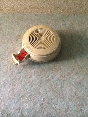 Smoke detector left like this when we arrived...