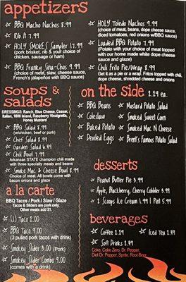 Current Menu as of Aug 2023!