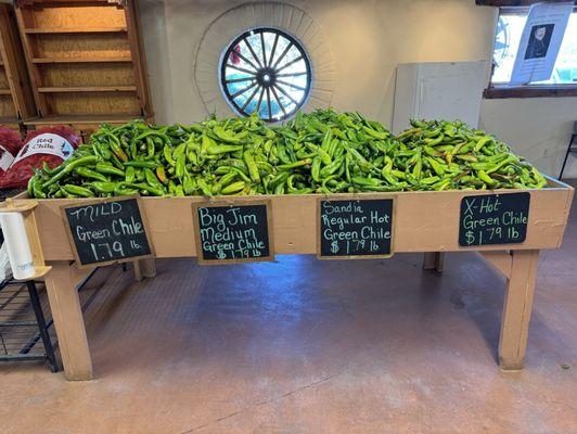 Types of green chile.