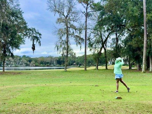 We were able to get a teatime on Thanksgiving for a little turkey golf! Back 9 is amazing