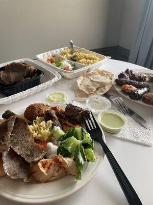 A feast... Combo platter, side of gyro meat, and fatayahs!