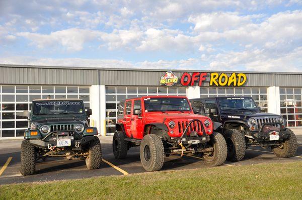 Jeeps in the Axleboy parking lot.