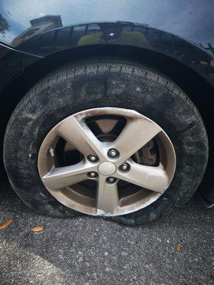 Front tire damage