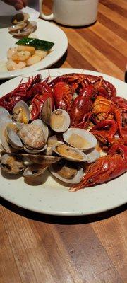 Crawfish and clam