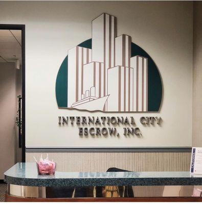 Welcome! Receptionist Desk at International City Escrow.