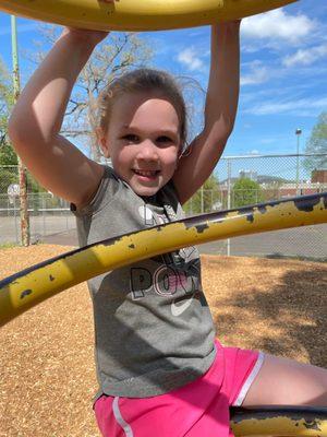 Outdoor fun at Second District play ground.