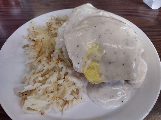 Biscuit stack with sausage