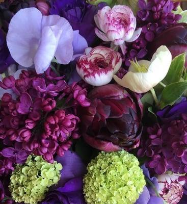 Bridal bouquet up close. Smelled just as good as it looks!