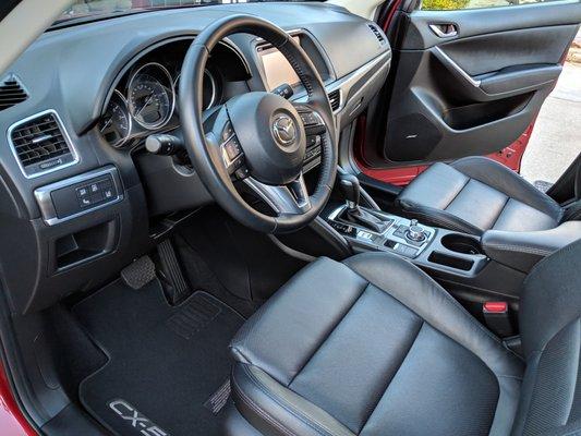 Freshly detailed interior of Mazda CX-5