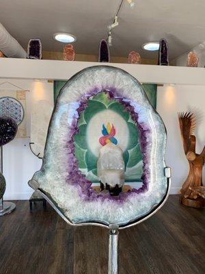 Amathist portal to a high energy crystal throne here in the physic center. Come get your picture taken in this one of a kind photo op.