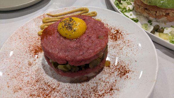 Beef tartare - excellent price for the portion and quality, comes with toasted bread and butter