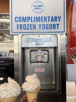 Complimentary Frozen Yogurt