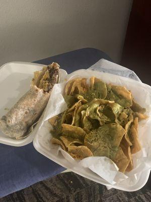 $17 for burrito and chips with guacamole