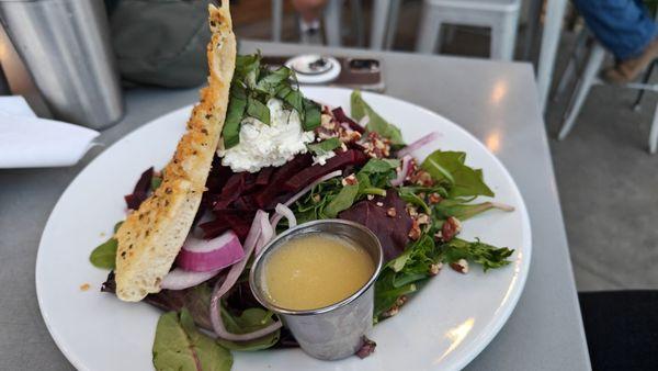 Beet and Goat Cheese Salad with Lemon Champagne Vinaigrette