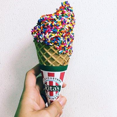 Waffle cone and sprinkles