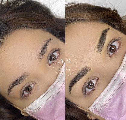 Enhancing her already beautiful brows