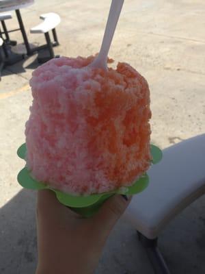 Short board size ($3) guava and orange with ice cream inside (extra $1)