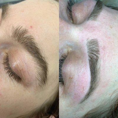 Brow waxing +shaping