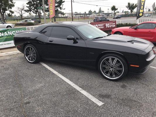 2017 Dodge Challenger r/t scat pack with 22' 2crave wheels staggered