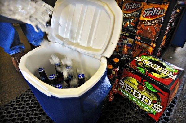 Free Ice in your cooler when you buy a case of beer