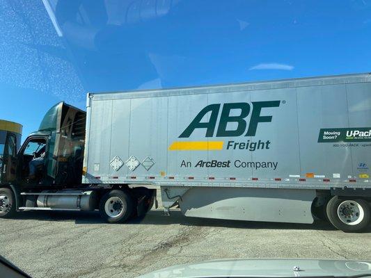 U-pack ABF Freight moving.