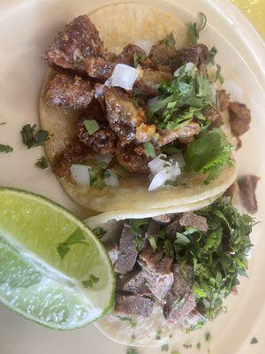 Tripa y lengua tacos!