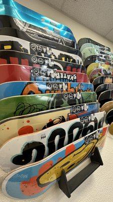 Great selection of Skateboard Decks available at Bland Pro Shop