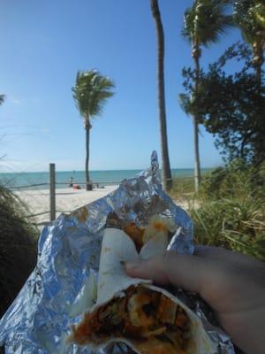 A fish taco and the view from the snack shack