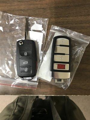 Vw key fobs offered cut and programmed