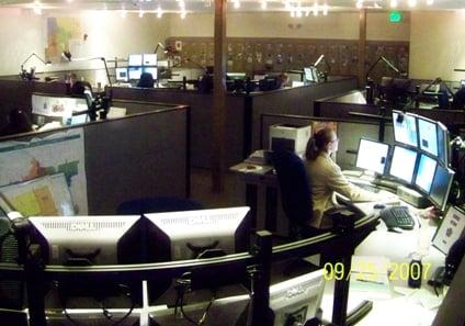 Fourteen identical workstations for dispatchers. State-of-the-art technology and equipment for emergency communication.