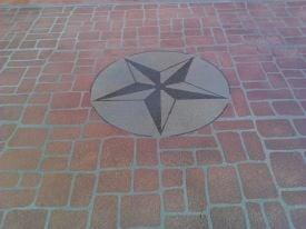 Patio with Cobblestone Spray on Texture with Texas Star