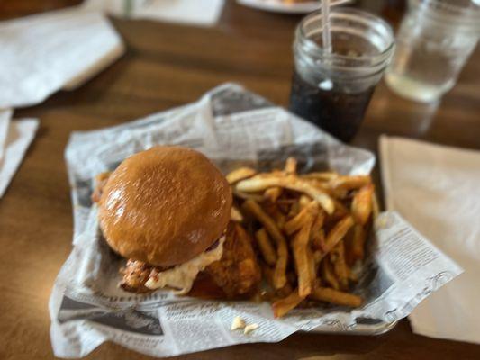 Nashville Hot chicken sandwich and fries