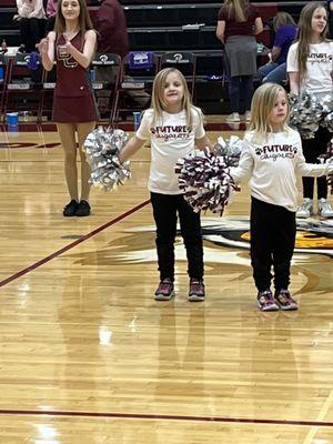 My 7 year old daughter got to dance with. Dance team at a home game