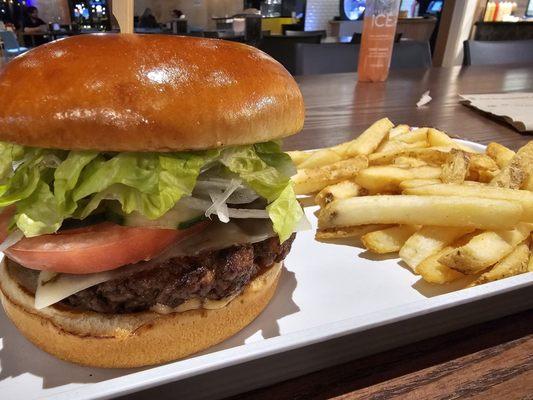 Steak burger and fries