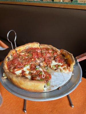 Gluten-free 10" Chicago Vegetarian Deep Dish Pizza