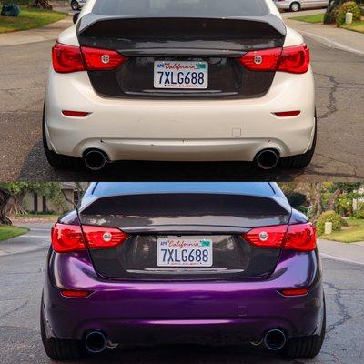 Infiniti Q50 wrapped in Gloss Purple Black Iridescent!