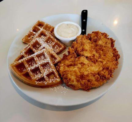 chicken and waffles, so good!!