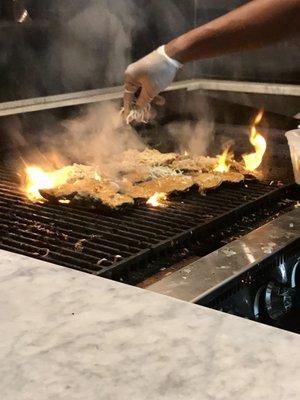 Chargrilled Oysters in process!!