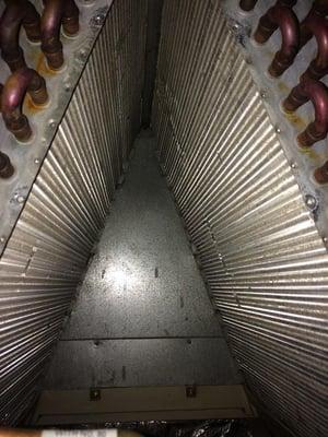 We cleaned out this client's ac coil to help increase overall air flow. Thanks for the business Johnny M.