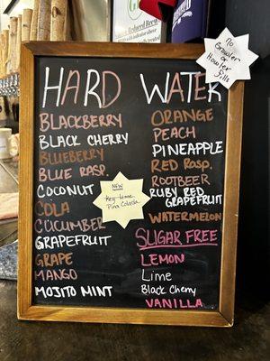 Hard water flavors.