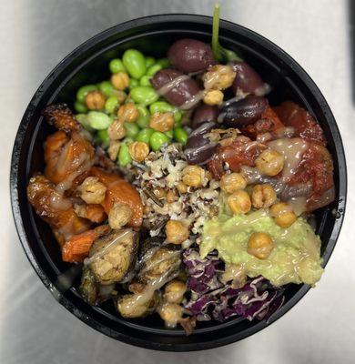 Buddha Bowls!  Greens Grains, roasted veggies, Tahini!